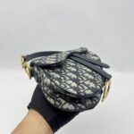 Dior Saddle Mini Oblique Canvas Blue GHW