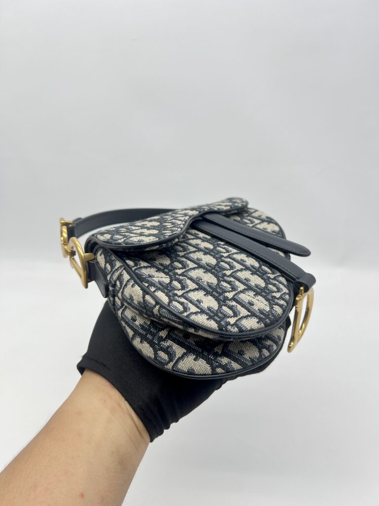 Dior Saddle Mini Oblique Canvas Blue GHW