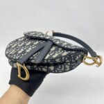 Dior Saddle Mini Oblique Canvas Blue GHW