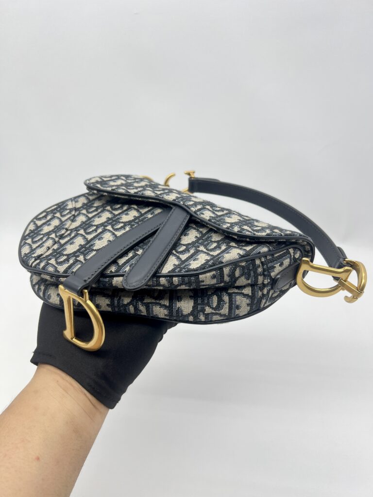 Dior Saddle Mini Oblique Canvas Blue GHW