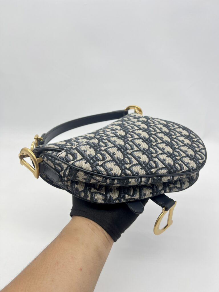 Dior Saddle Mini Oblique Canvas Blue GHW