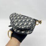 Dior Saddle Mini Oblique Canvas Blue GHW