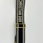 Dior Adjustable Shoulder Strap Embroidered Black GHW