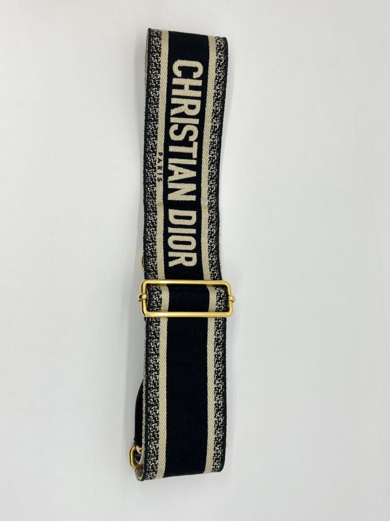 Dior Adjustable Shoulder Strap Embroidered Black GHW