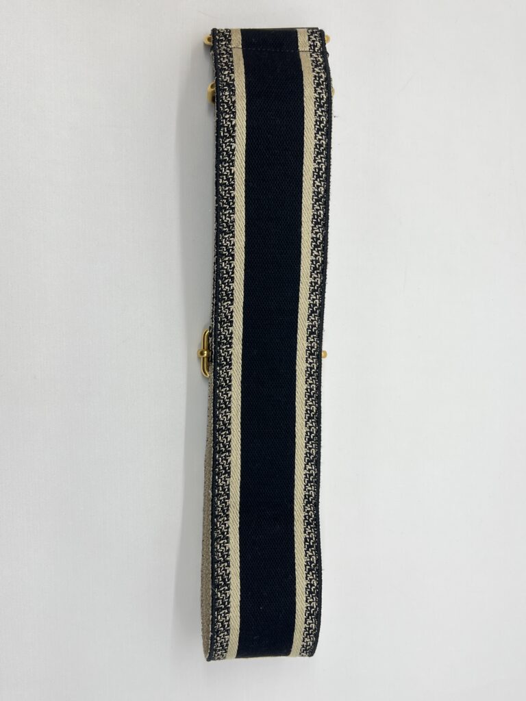 Dior Adjustable Shoulder Strap Embroidered Black GHW