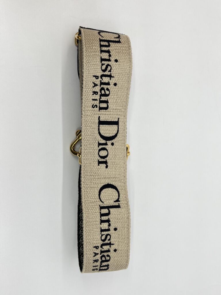 Dior Adjustable Shoulder Strap Embroidered Black GHW