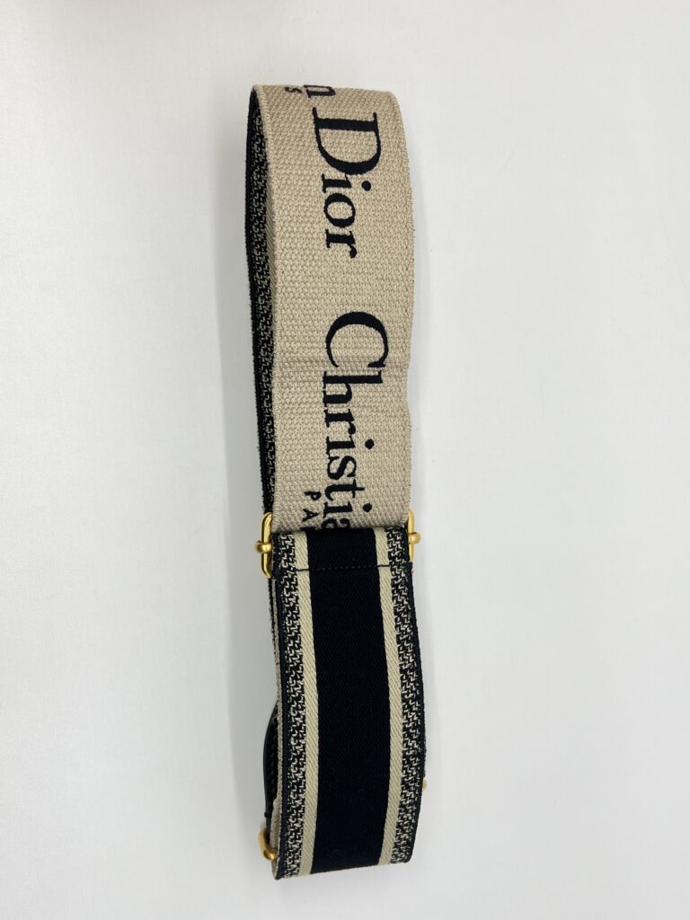 Dior Adjustable Shoulder Strap Embroidered Black GHW