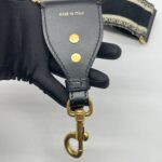 Dior Adjustable Shoulder Strap Embroidered Black GHW