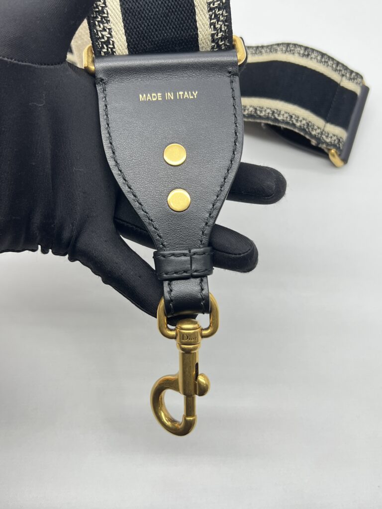 Dior Adjustable Shoulder Strap Embroidered Black GHW