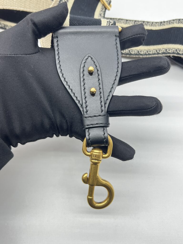 Dior Adjustable Shoulder Strap Embroidered Black GHW