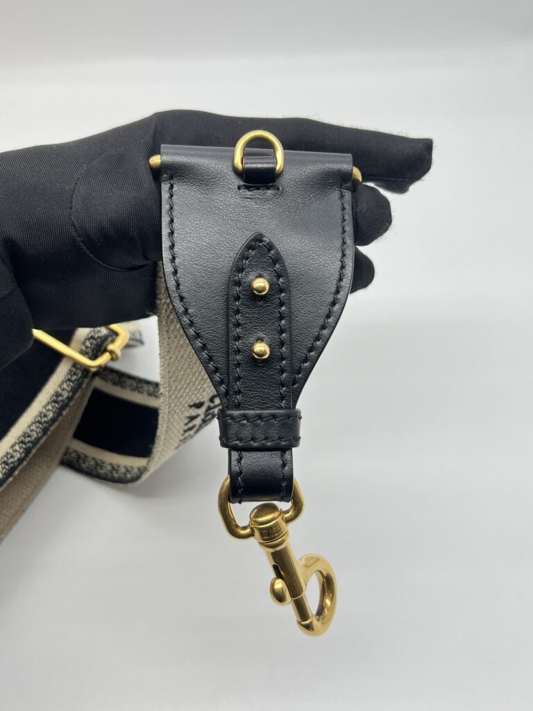 Dior Adjustable Shoulder Strap Embroidered Black GHW