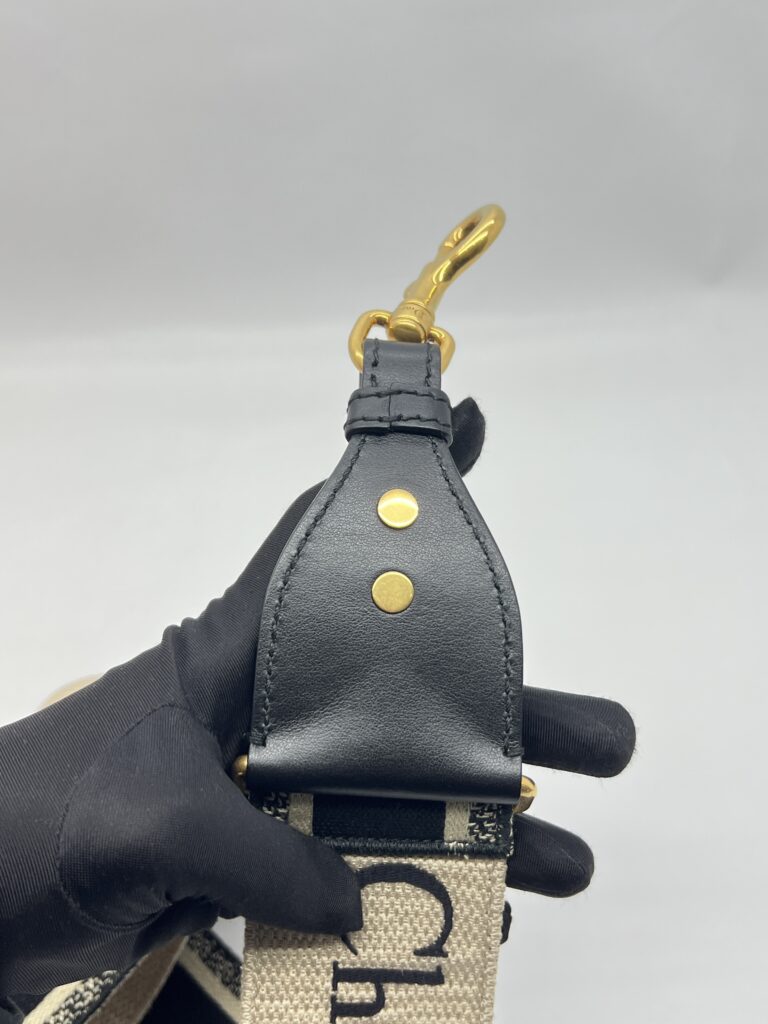 Dior Adjustable Shoulder Strap Embroidered Black GHW
