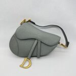 Dior Saddle Medium Grained Stone Grey GHW