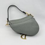 Dior Saddle Medium Grained Stone Grey GHW