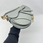 Dior Saddle Medium Grained Stone Grey GHW