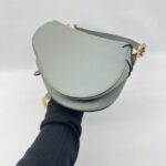 Dior Saddle Medium Grained Stone Grey GHW