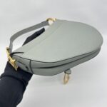 Dior Saddle Medium Grained Stone Grey GHW