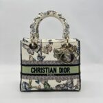 Dior Lady Dior Medium Toile De Jouy Mexico White Multicolor GHW