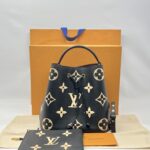 Louis Vuitton Noe Neo MM Monogram Empreinte Noir Beige GHW