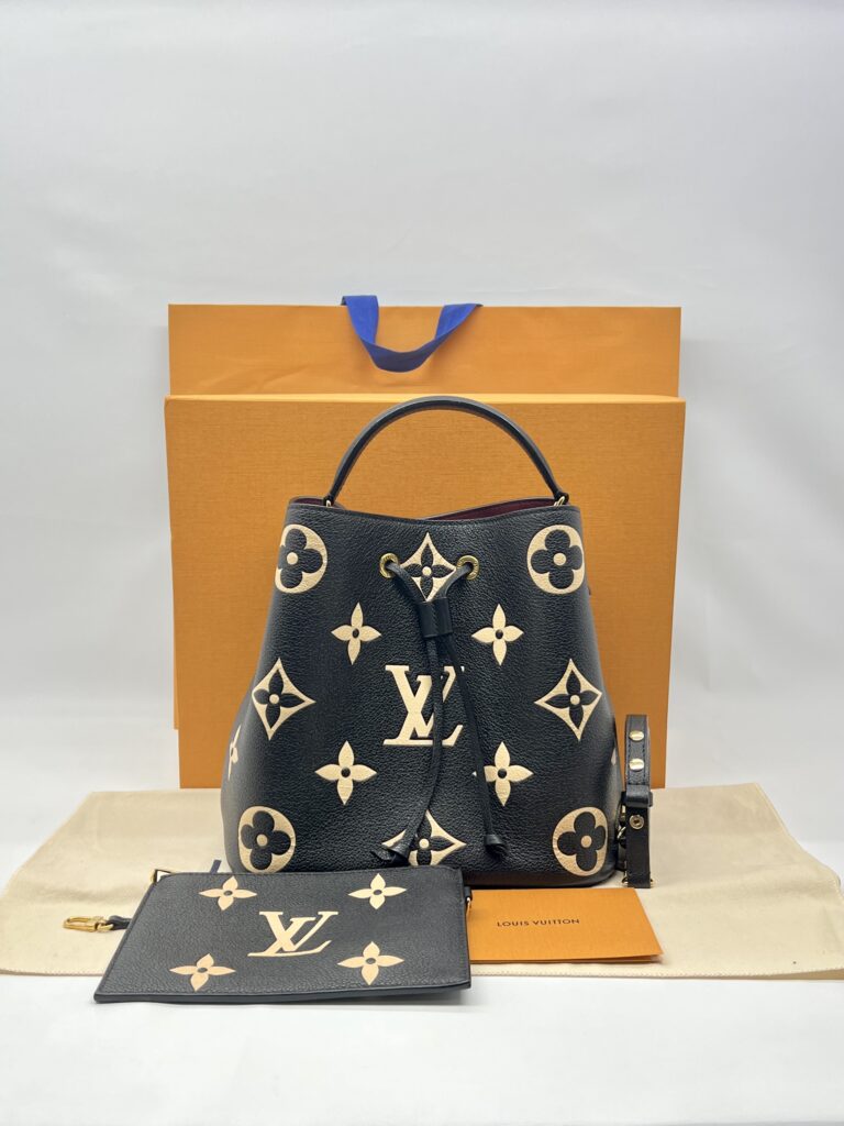 Louis Vuitton Noe Neo MM Monogram Empreinte Noir Beige GHW