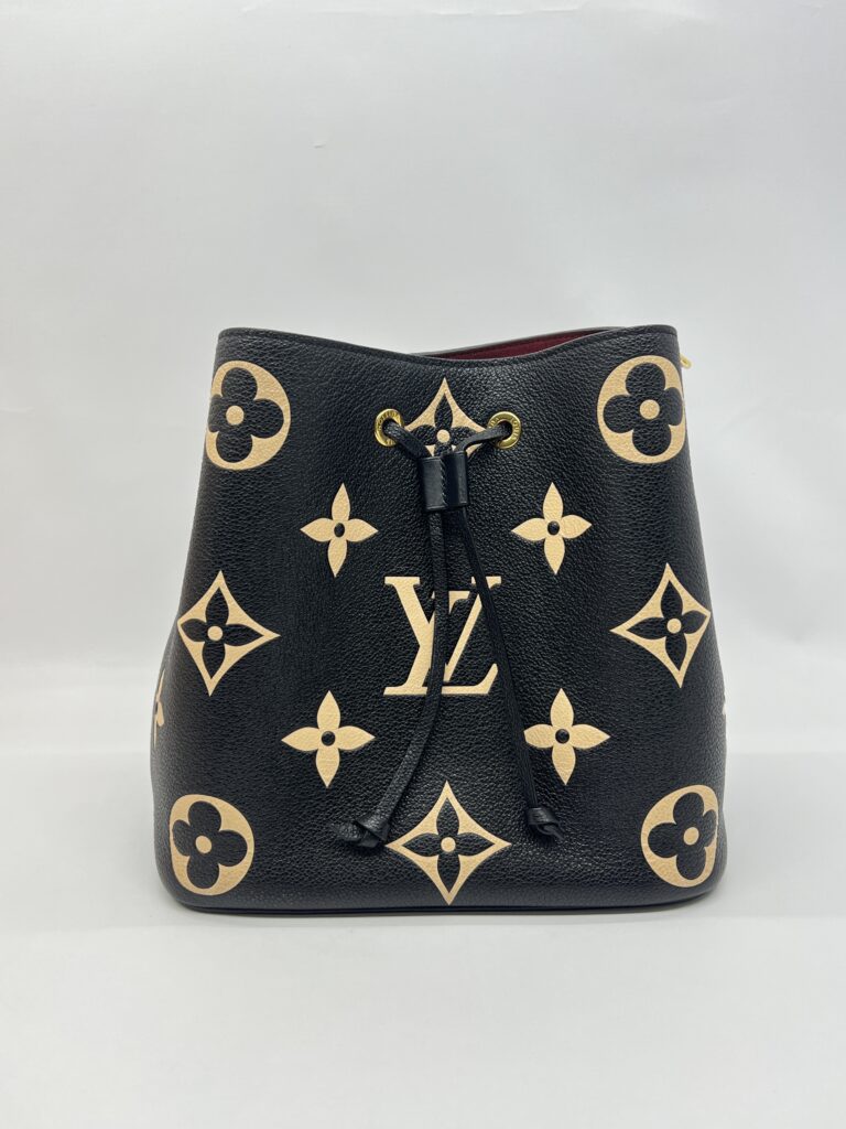 Louis Vuitton Noe Neo MM Monogram Empreinte Noir Beige GHW