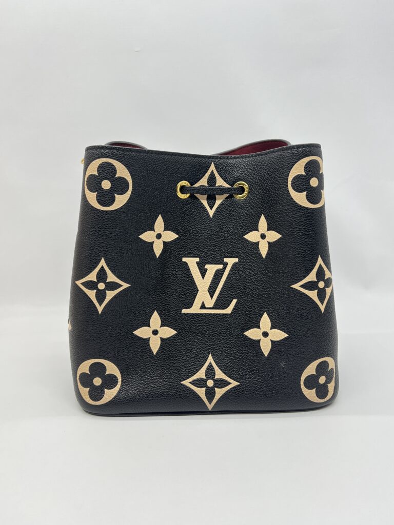 Louis Vuitton Noe Neo MM Monogram Empreinte Noir Beige GHW