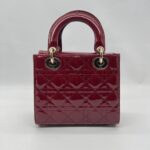 Dior Lady Dior Small Vernis Rouge Cerise GHW