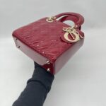 Dior Lady Dior Small Vernis Rouge Cerise GHW