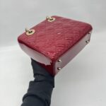 Dior Lady Dior Small Vernis Rouge Cerise GHW