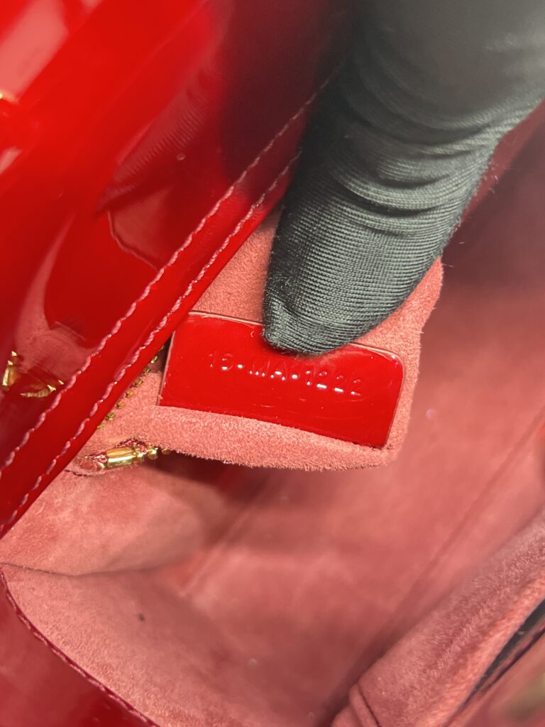 Dior Lady Dior Small Vernis Rouge Cerise GHW