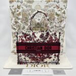 Dior Medium Book Tote Embroidered Butterfly White Red