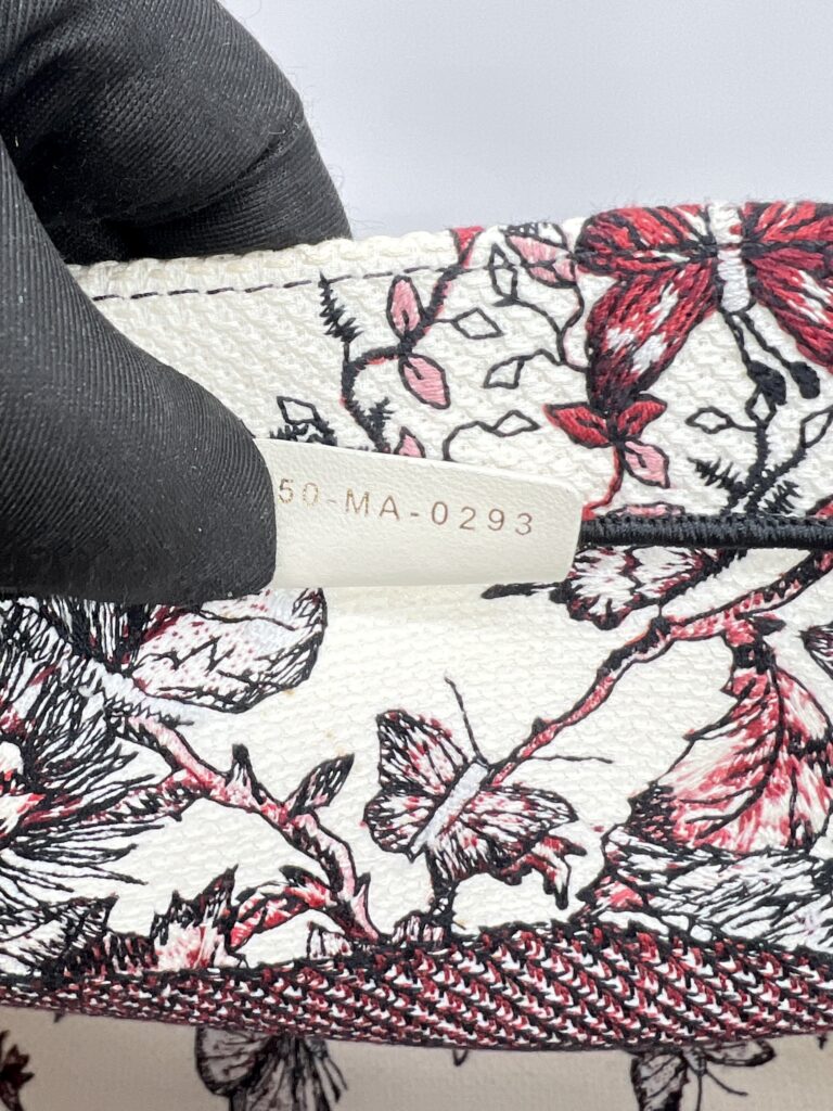 Dior Medium Book Tote Embroidered Butterfly White Red