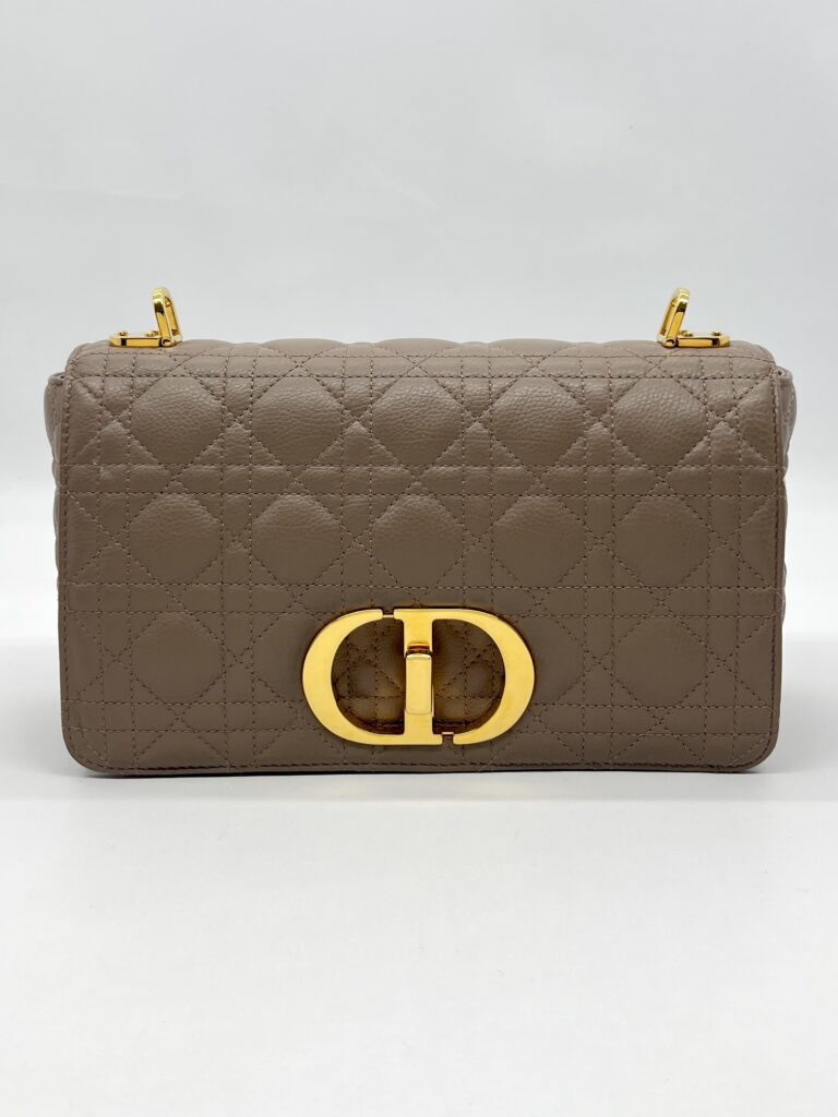 Dior Medium Caro Calfskin Warm Taupe GHW