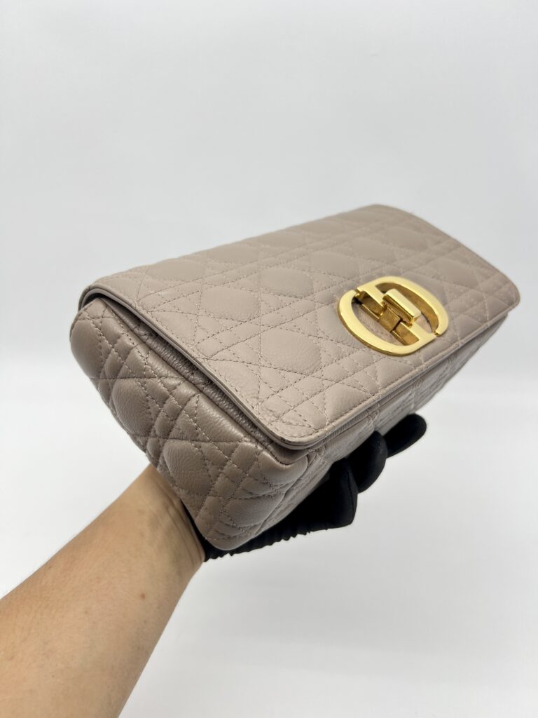 Dior Medium Caro Calfskin Warm Taupe GHW