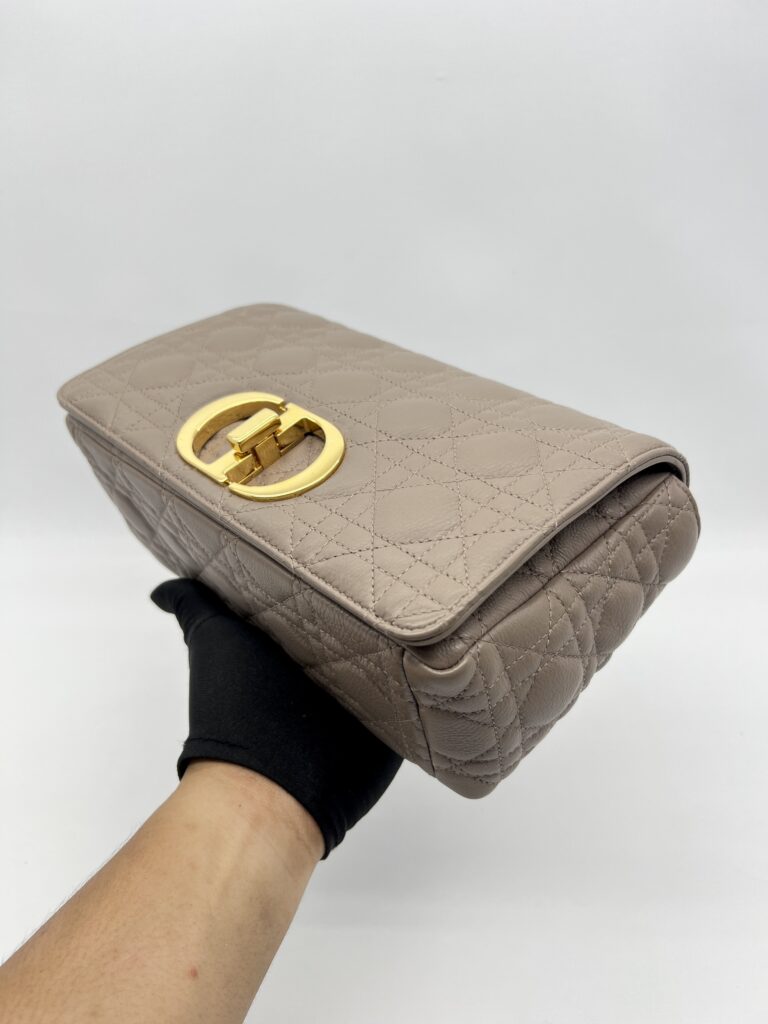 Dior Medium Caro Calfskin Warm Taupe GHW