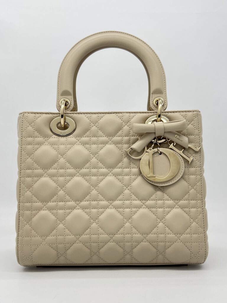 Dior Medium Lady Dior Lambskin Beige Trench GHW