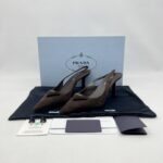 Prada Slingback Pumps Suede Moro/Brown