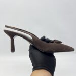 Prada Slingback Pumps Suede Moro/Brown
