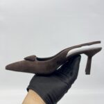 Prada Slingback Pumps Suede Moro/Brown