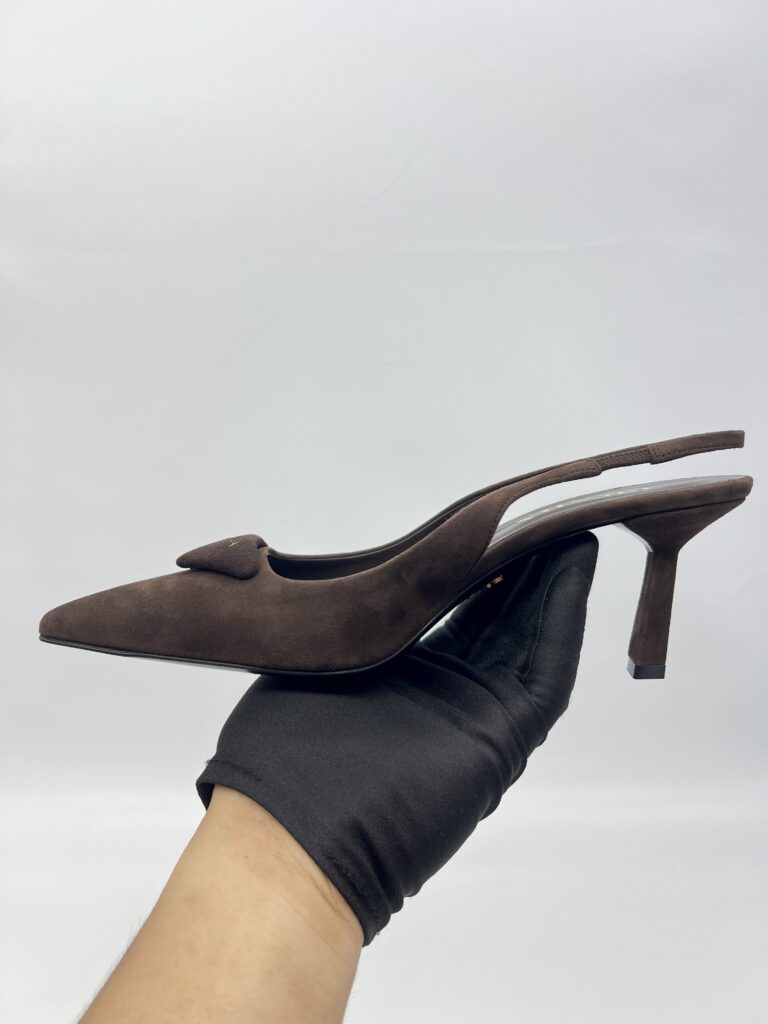 Prada Slingback Pumps Suede Moro/Brown