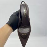 Prada Slingback Pumps Suede Moro/Brown