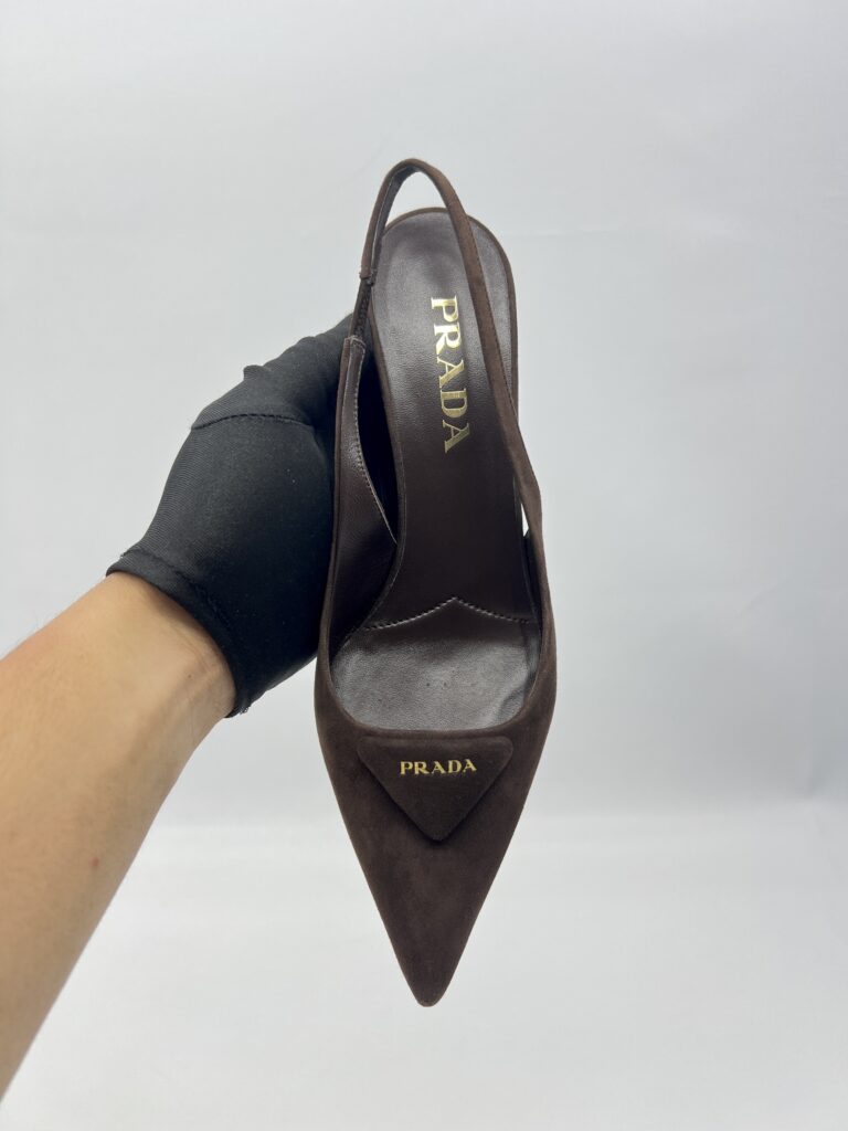 Prada Slingback Pumps Suede Moro/Brown