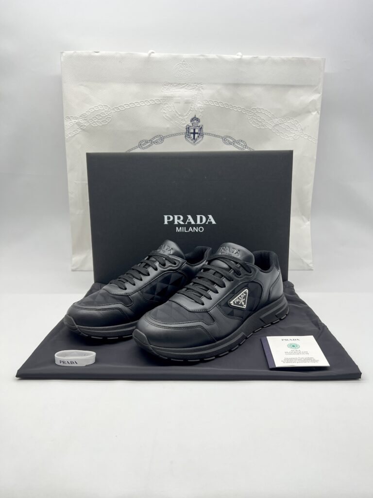 Prada Prax 2.0 Re-Nylon and Leather Sneaker Black