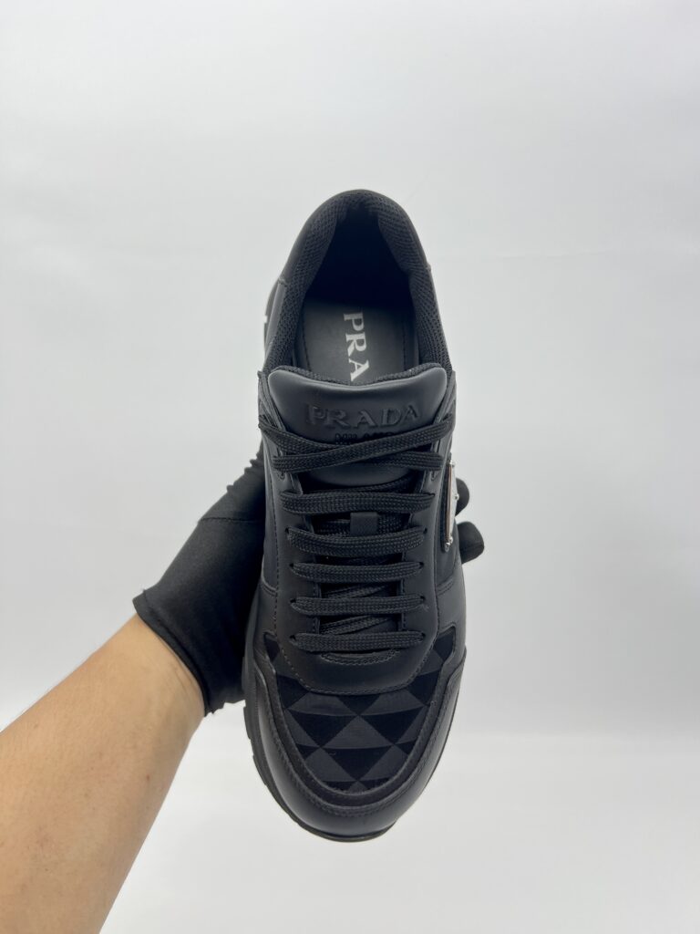 Prada Prax 2.0 Re-Nylon and Leather Sneaker Black