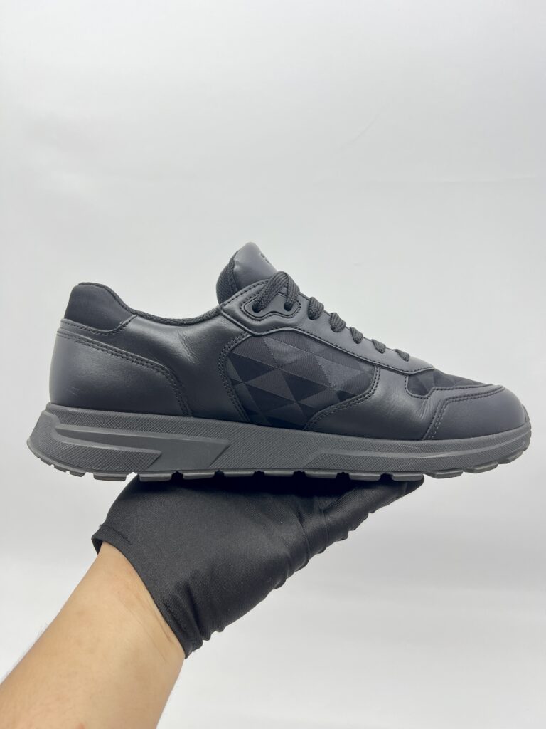 Prada Prax 2.0 Re-Nylon and Leather Sneaker Black
