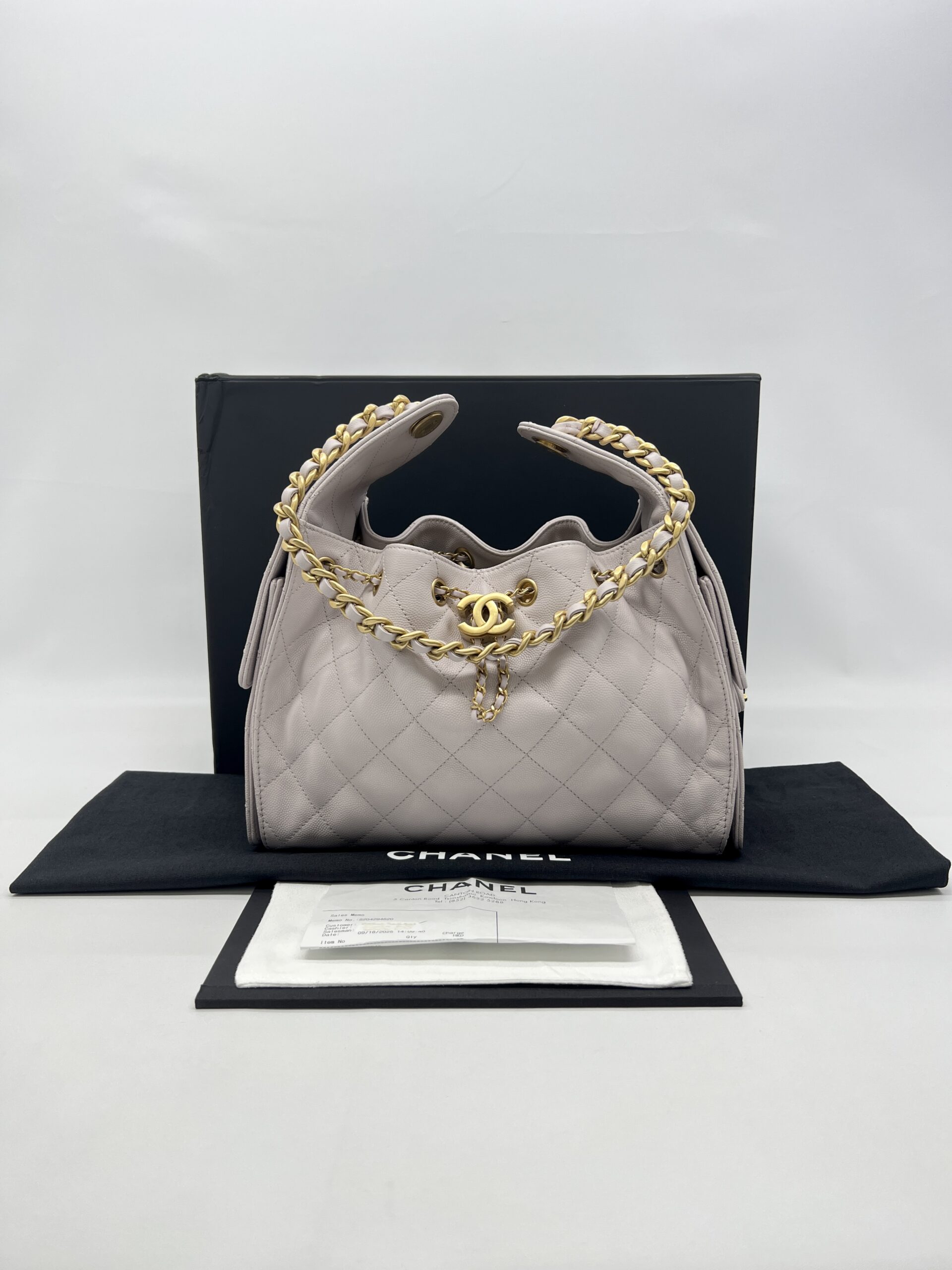 Chanel C25 Small Caviar Lilac Gold Hardware