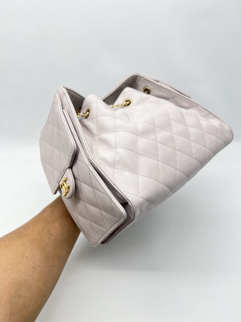 Chanel C25 Small Caviar Lilac Gold Hardware