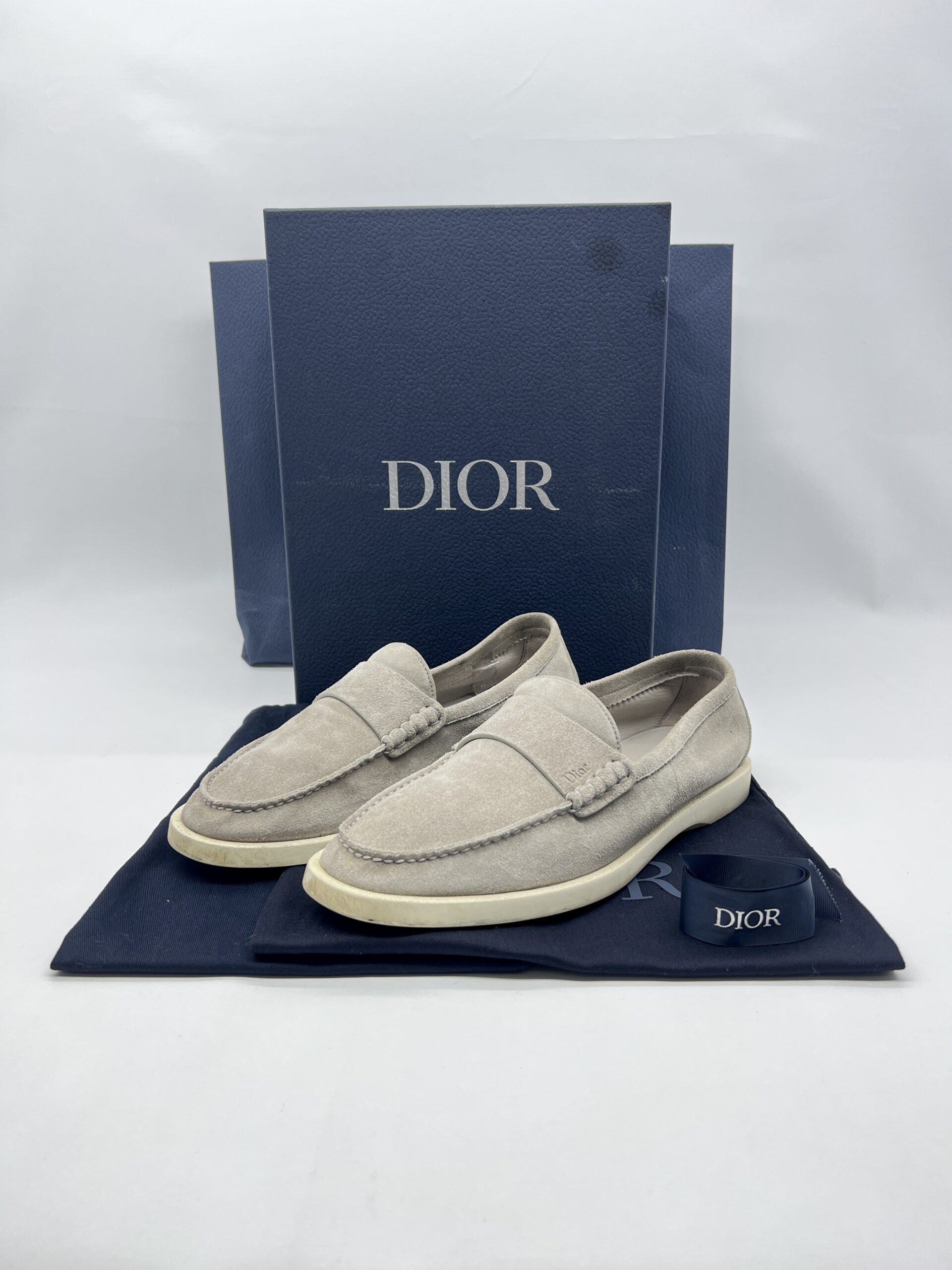 Dior Granville Loafer Suede Calfskin Grey