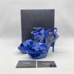 Saint Laurent Tribute Heels Bleu Majorelle Vernis