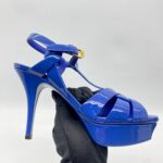 Saint Laurent Tribute Heels Bleu Majorelle Vernis